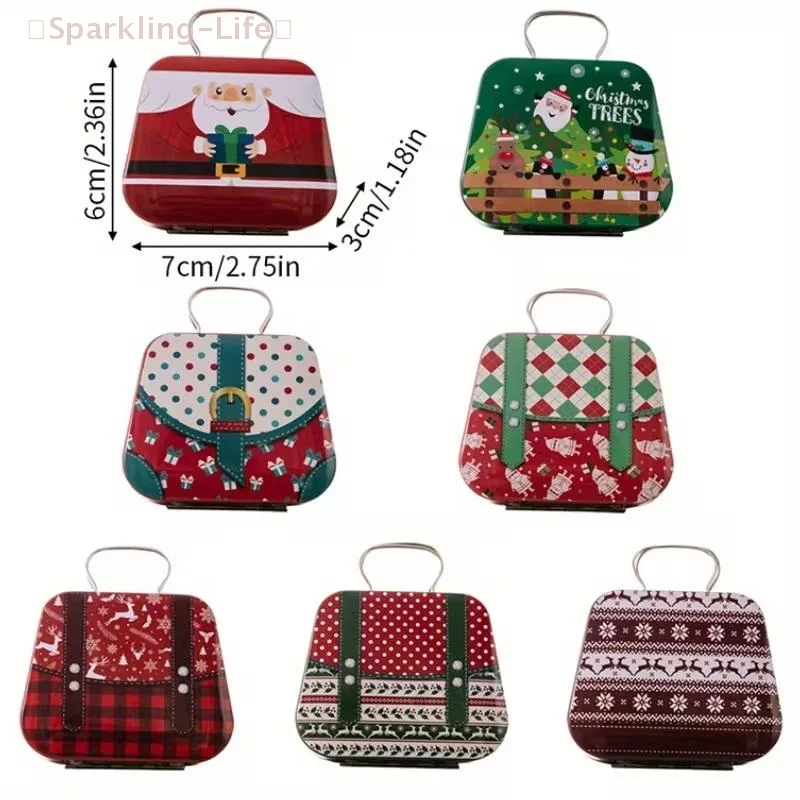 Dekorasi Natal, Tas Kaleng, Kotak Permen, Kotak Hadiah Anak-anak, Kotak Kaleng Kecil, Kotak Hadiah Kue, Kotak Penyimpanan Rumah