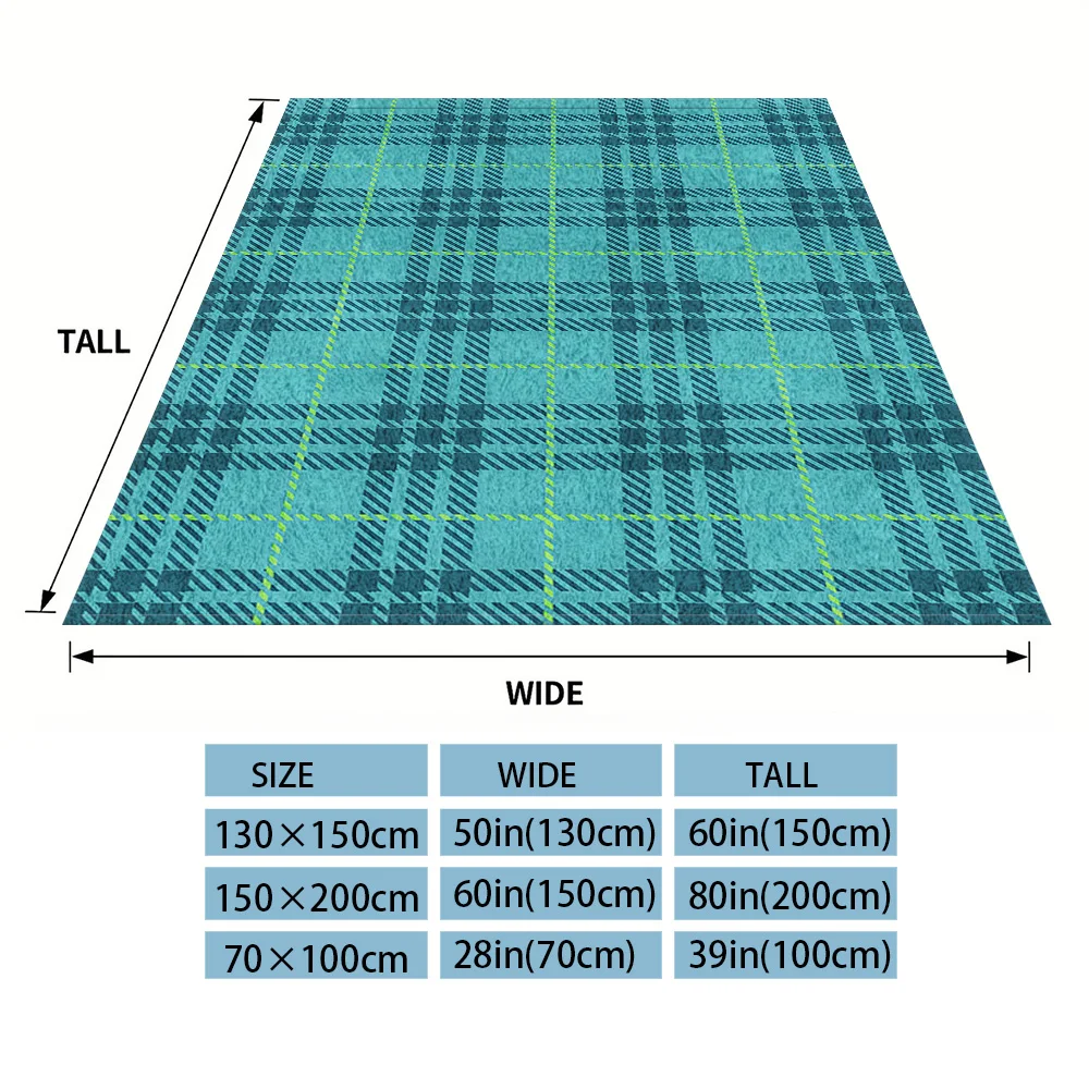 Teal -Plaid Flannel Blankets Are Suitable For Sofas, Men's Room Decorations, Thick And Warm Gifts For Teenagers