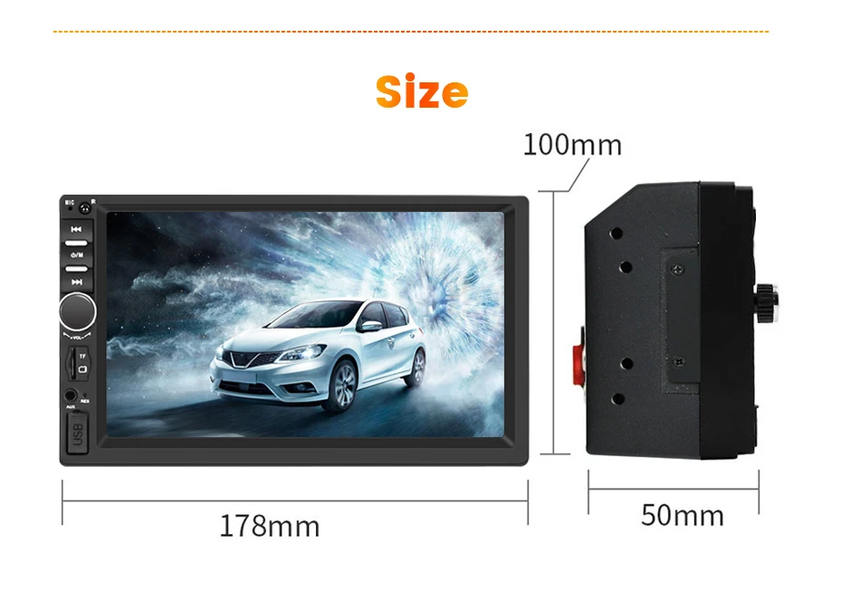 MEKEDE 2 Din Autoradio Universal Autoradio Multimedia MP5 Player 2DIN Carplay Android Auto Stereo USB 7 zoll Touchscreen audio – Detail 7