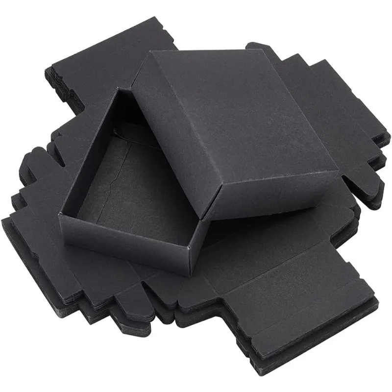 

20Set Cardboard Favor Boxes with Lids 5.6x3.8x1.5inch Black Cardboard Paper Jewelry Box Gift Case for Wrapping Gifts Bridesmaid