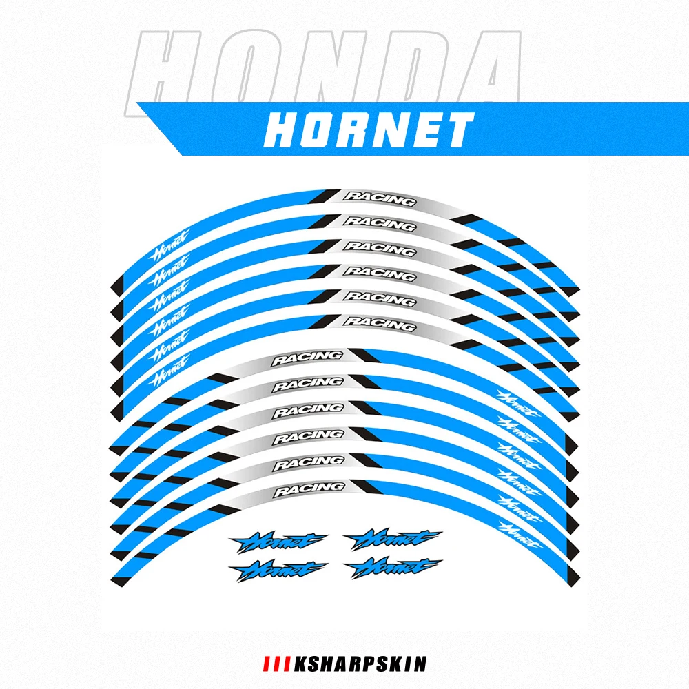 

12 шт. наклейки на колеса мотоцикла, светоотражающие полосы на обод, лента, наклейки на мотоцикл, пленка для Honda Hornet 600 250 900 400 1000