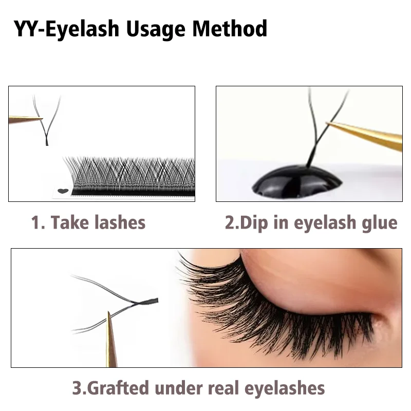 Winky beauty YY Shape Индивидуальные ресницы C D Curl Натуральные ручной работы 0 05 07 мм Норковые Фото №2