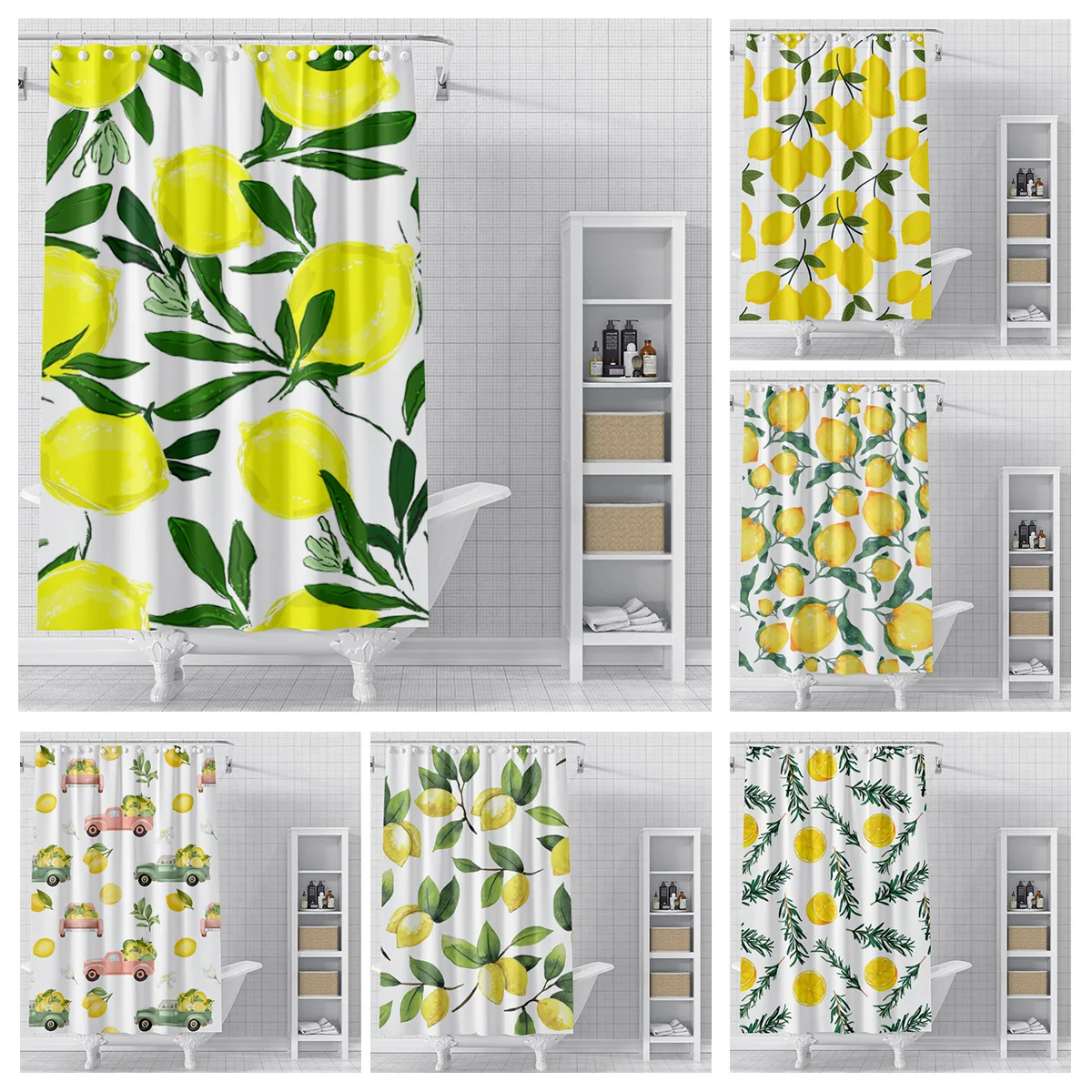 Home decoration shower curtains for bathroom waterproof curtain fabric Modern Nordic style Living Room Fruit plant fresh simple