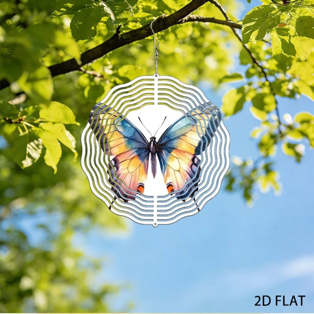 

Iron Butterfly Wind Chimes Watercolor Garden Art Decor