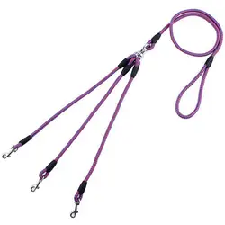 3 Way Dog Coupler Leash No Tangle Splitter Triple Dog Leash for Walking Running Three Small Dogs Cats Puppy 3 in 1 Traction Rope