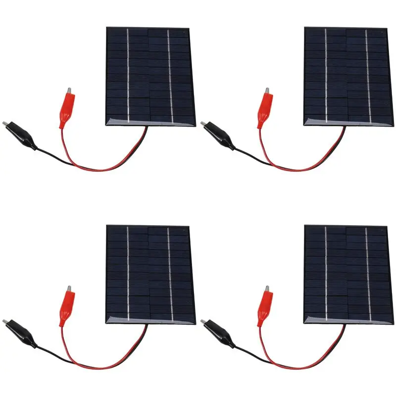 4X Waterproof Solar Panel 5W 12V Outdoor Solar Cells Polysilicon Epoxy Panels 136X110MM For 9-12V Battery Tool