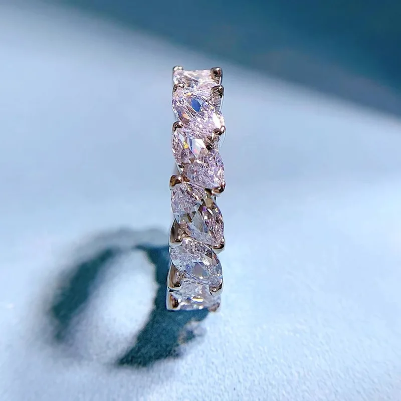 الأزياء والمجوهرات S925 الفضة الاسترليني عين الحصان خاتم الماس للنساء، الأوروبية والأمريكية Instagram خاتم الماس الكامل