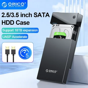 ORICO 3.5 boîtier de disque dur alimentation intégrée 12V Portable SATA vers USB3.0 boîtier de disque dur Support 12 to 3.5 ''HDD SSD UASP pour PC TV PS4