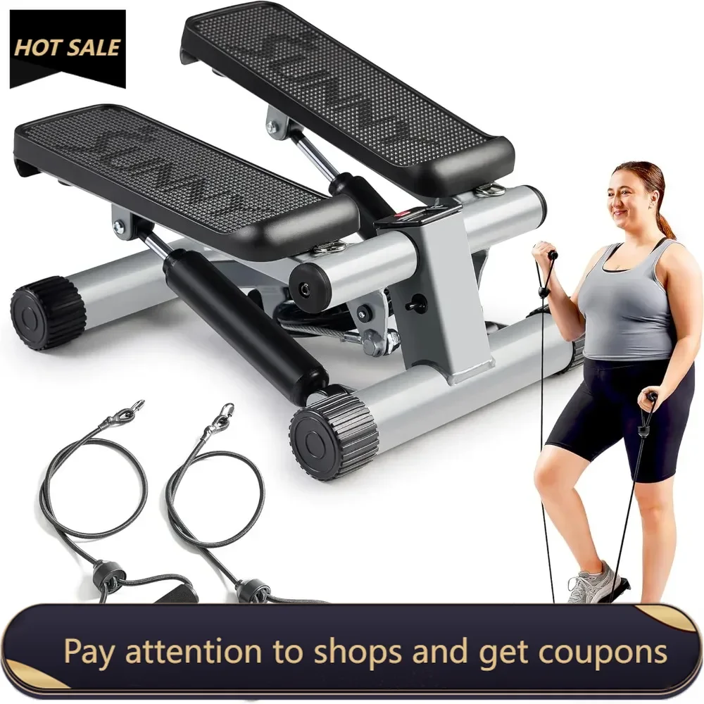 

Mini Steppers for Exercise at Home, Stair Step Workout Machine with Resistance Bands, Full Body Cardio Equipment Freight free