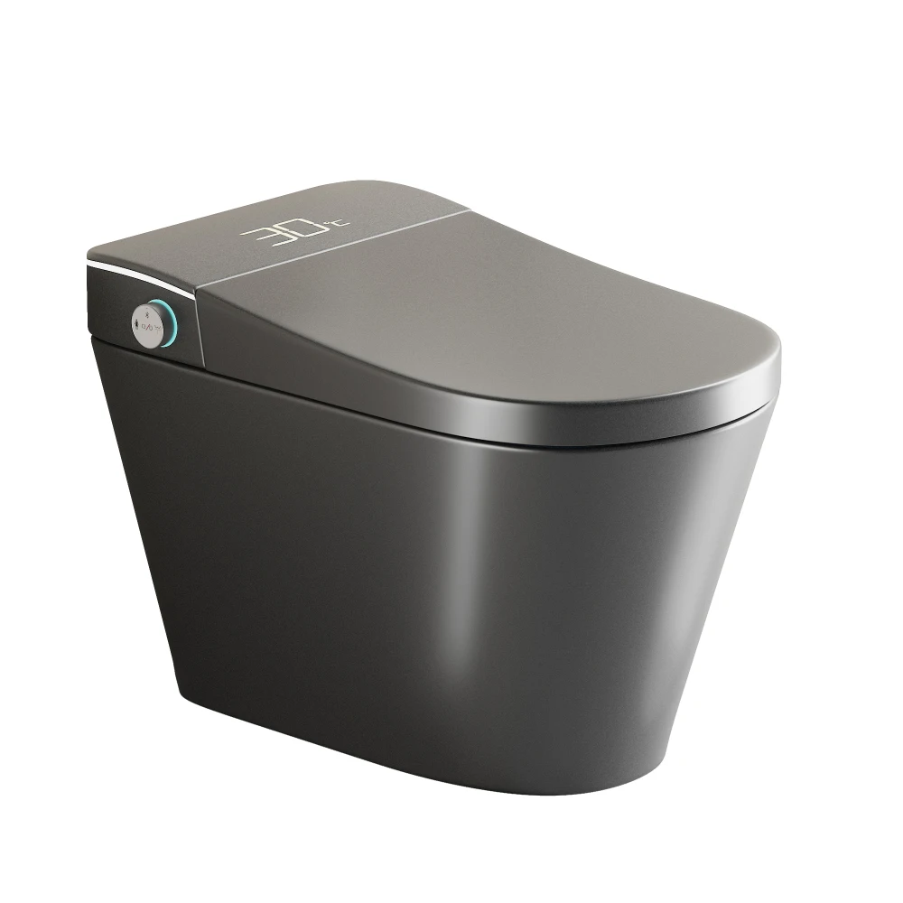 Unique Smart Toile,  One Piece Toilet with Bidet Built In,Intelligent Toilet Auto Open/Close Seat. Bidet toilet with Dryer and Warm Water. Grey