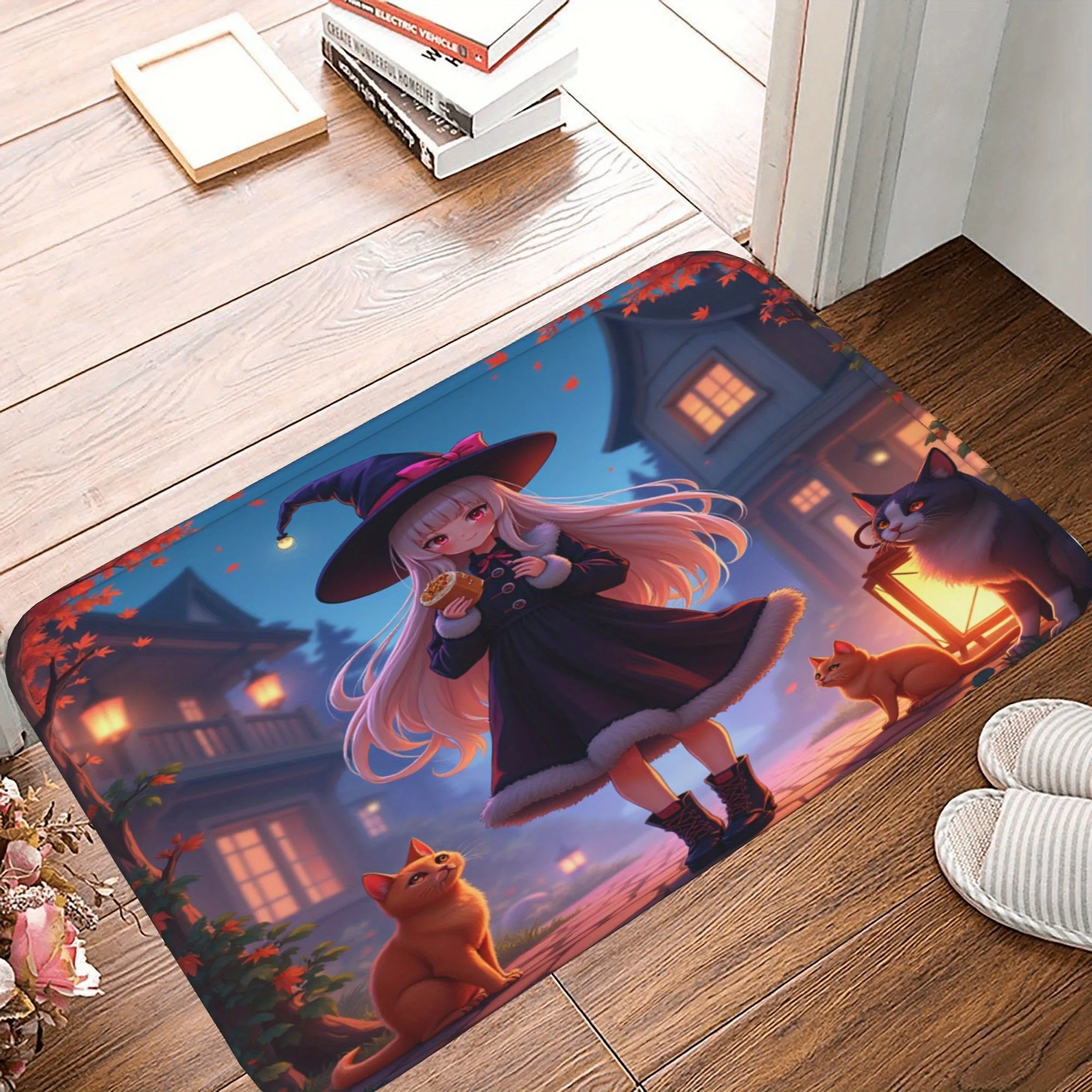 

1PC HALLOWEEN Pattern Kitchen Rug Non-Slip Door Mat Pop design Bathroom Rug Bath Mat Carpet for Home Sink Laundry Decor