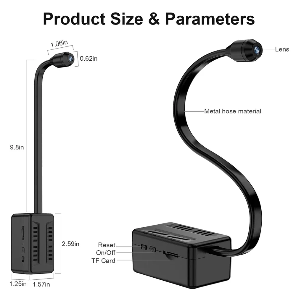 WiFi 1080P HD Mini Câmera de Segurança IP Reomote Monitoramento Corpo Cam 360 °   Lente giratória visão noturna pequena filmadora alarme Espia