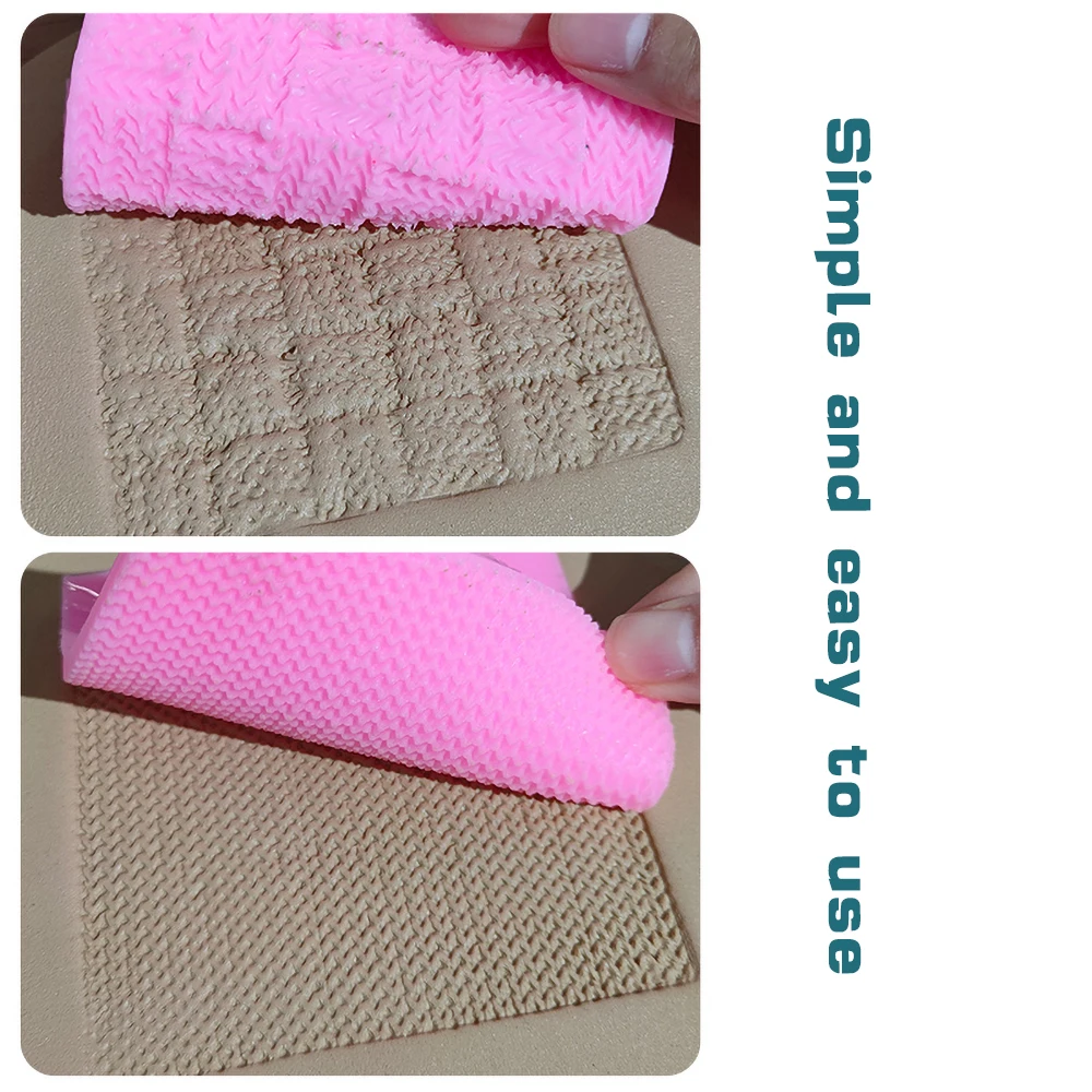 Pottery printing tools clay sculpture texture DIY sweater knitting texture silicone mold polymer clay texture rubbing tools