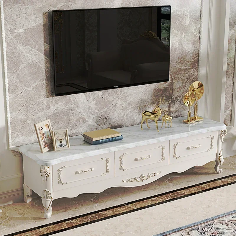Customizable Nordic Luxury Cheap Tv Stand Modern Drawers White Gold Designer