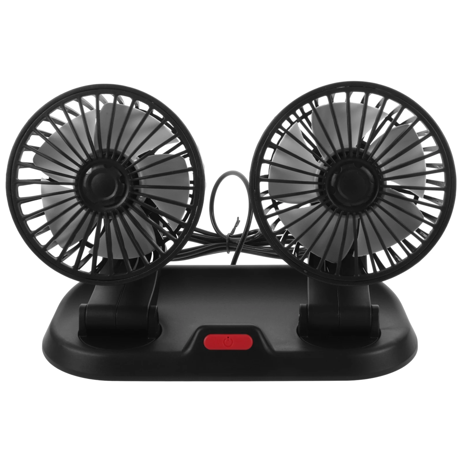 

Double Headed Fan for Car Home Office Use USB Powered Fan F410 Universal Model Adjustable Angle Stable Bottom Cooling