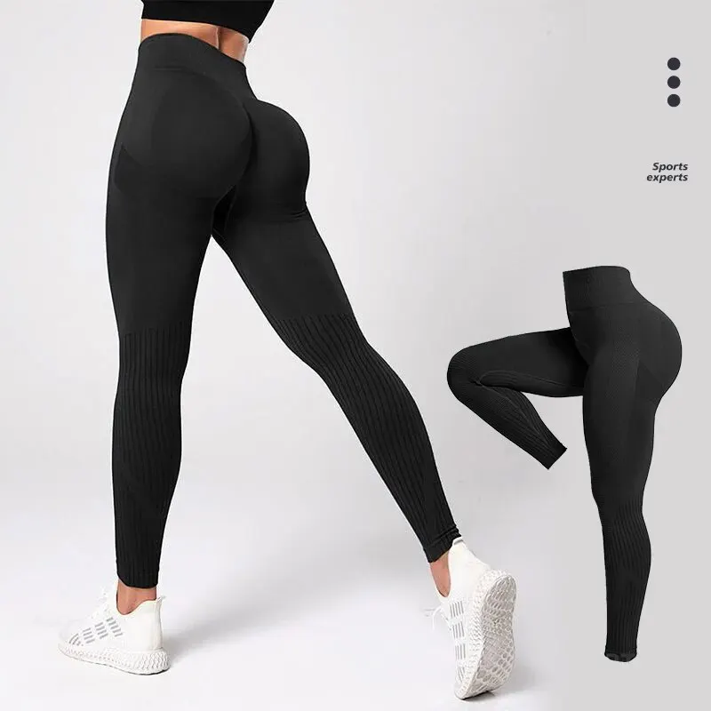 High Waisted and Buttocks Lifted Women's Seamless Yoga Pants for External Wearing of Tight Pants Sports Stretch Fitness Pants