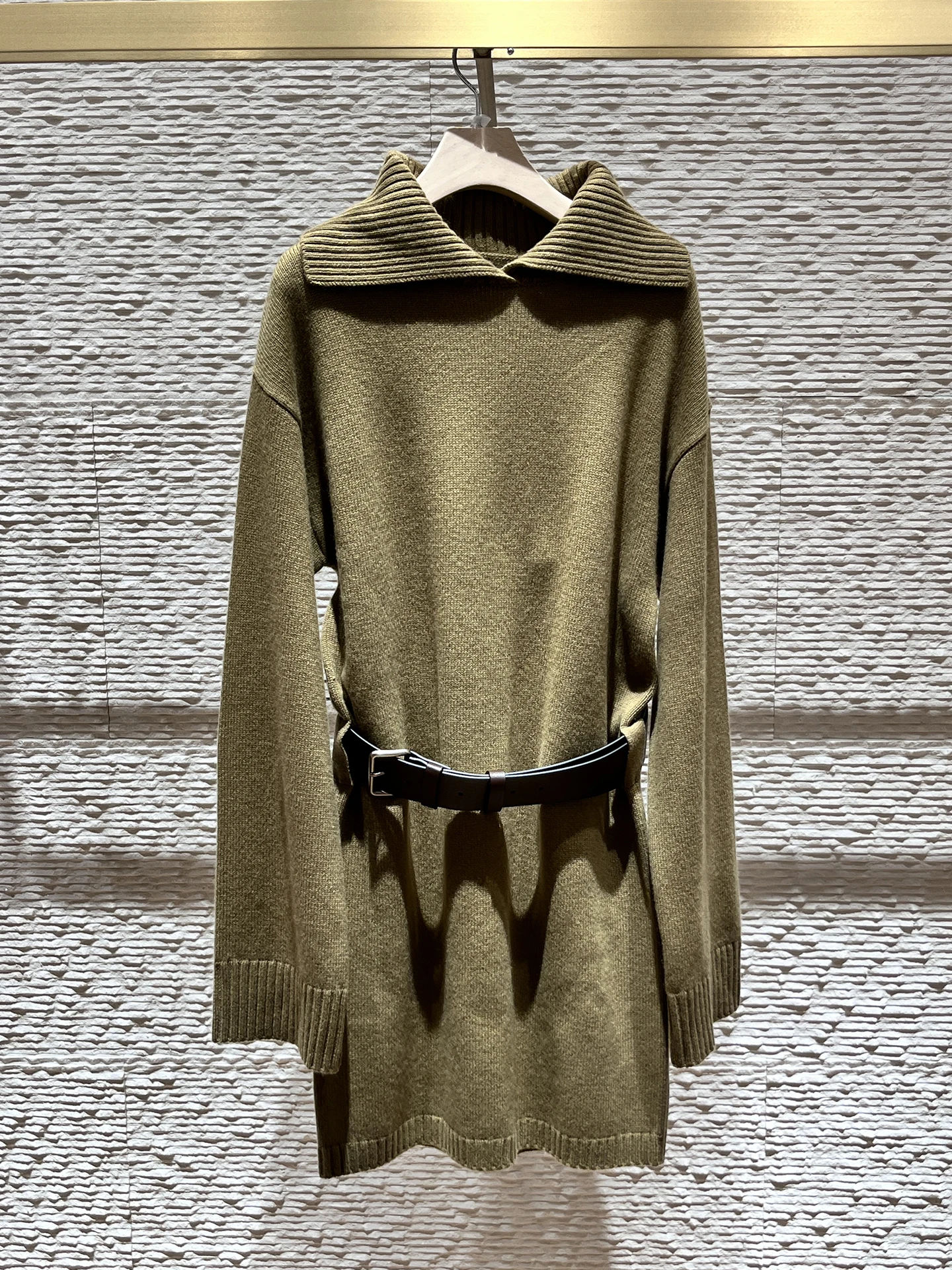 Rétro Sle Tricoté Slim Fit Long Sve Wrap Ne Dr Taille haute A-Line Dr Respirant Confortable Automne Hiver Nouveau Arr...