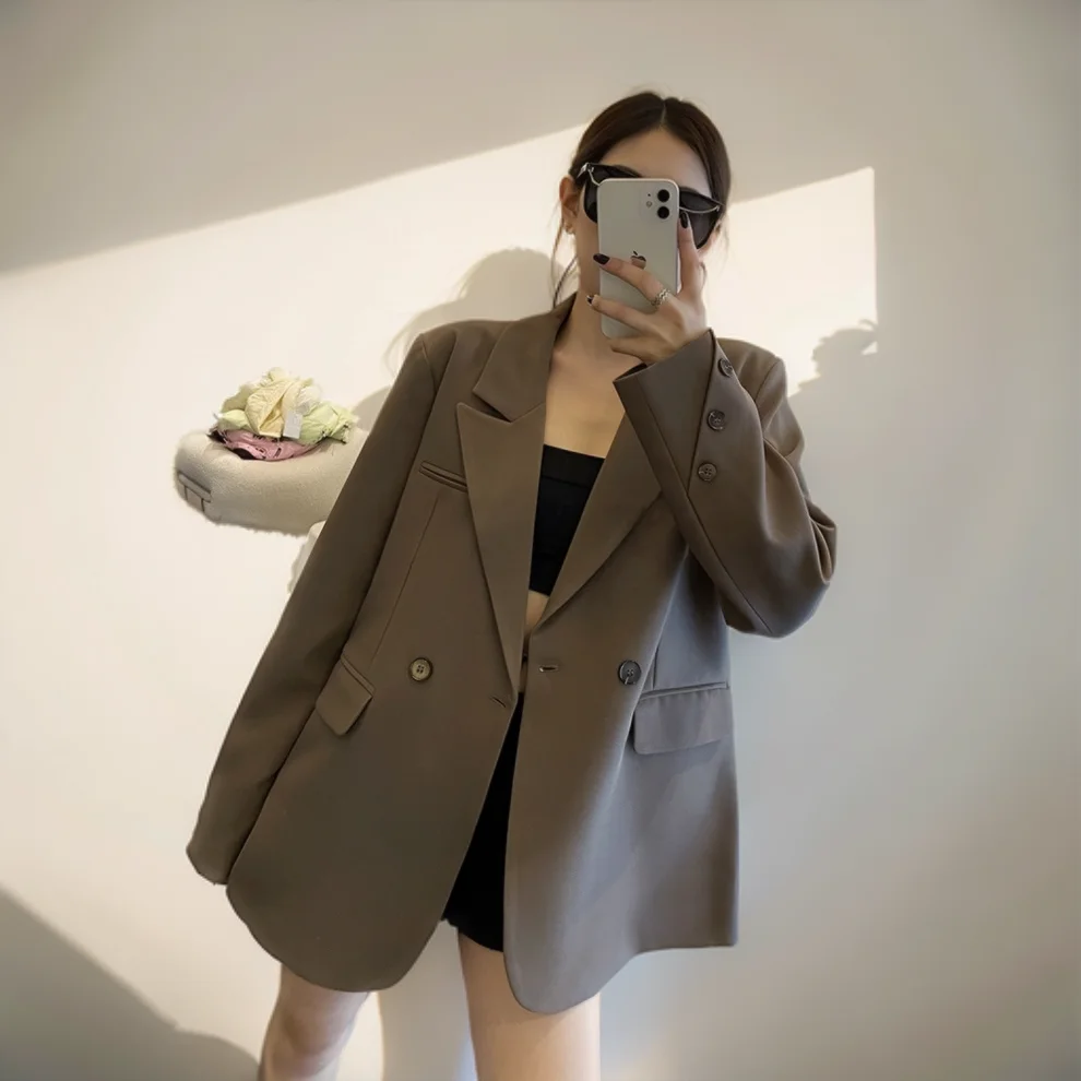 

Blazers Womans Beige Satin Cropped Festival European Blogger Coats Joint Fabric Weave Multi Ribbon Decorated Flare Hem Cultivate