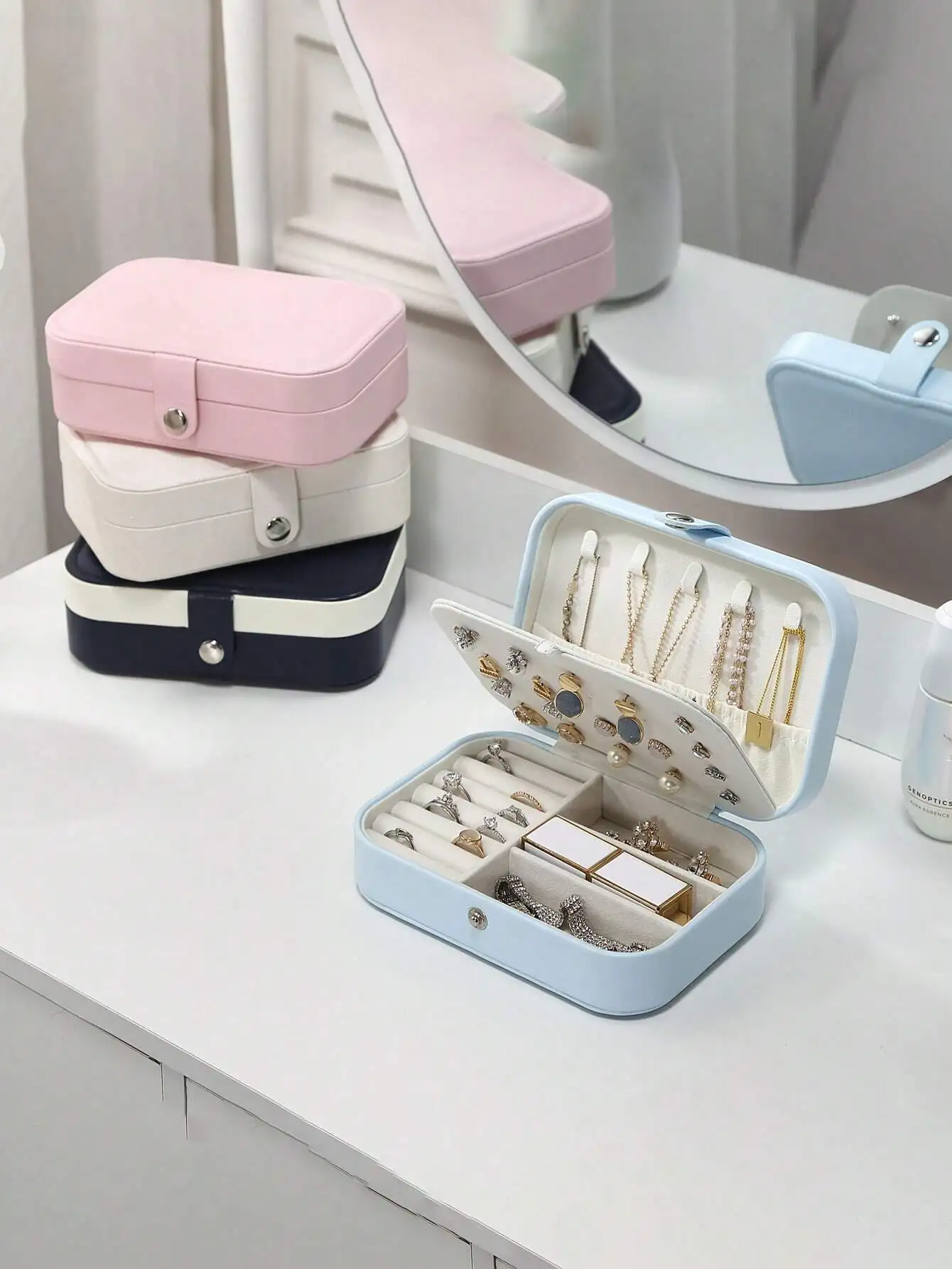 

Двухслойная шкатулка для драгоценностей из искусственной кожи, подарок на День святого Валентина в школу