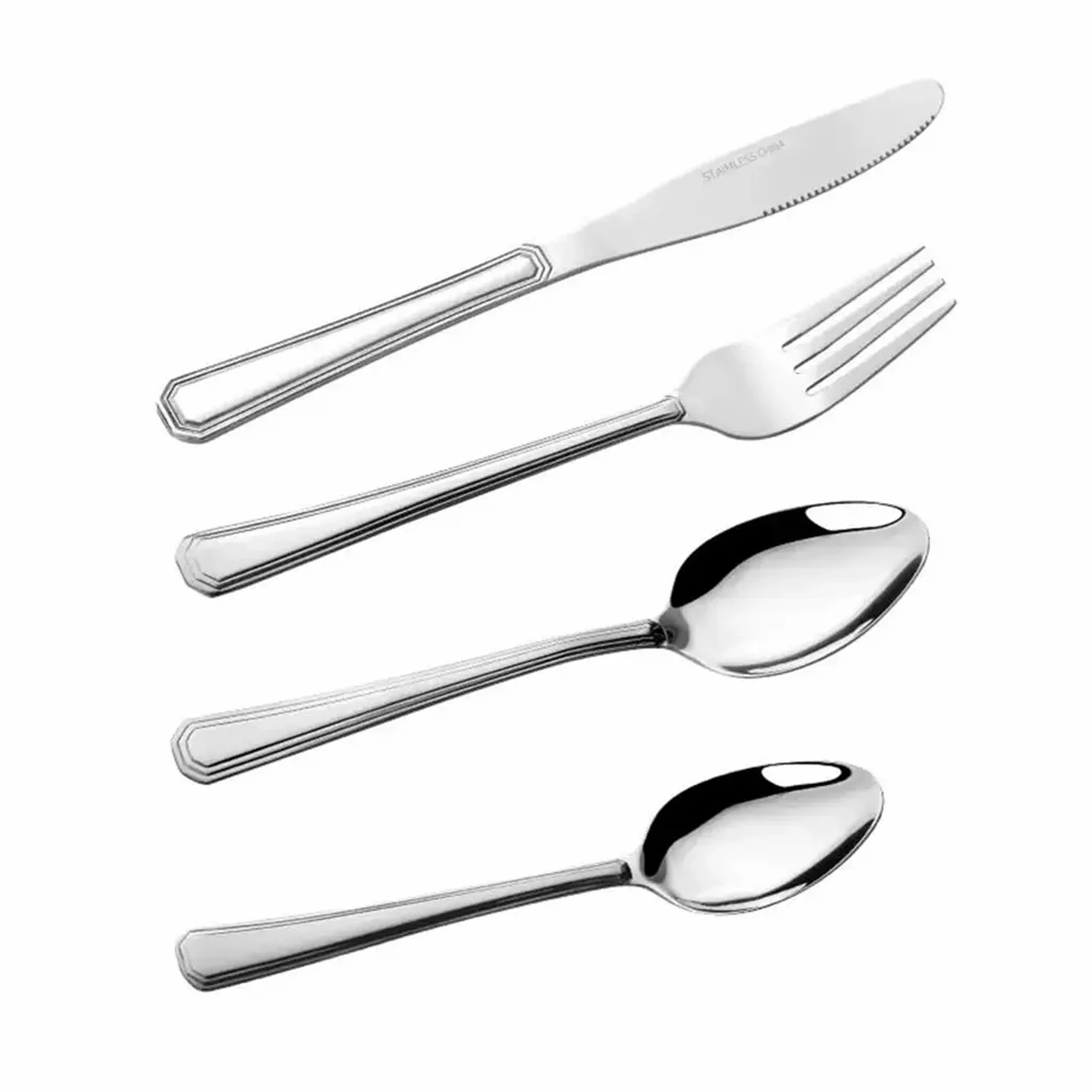 

16-Piece Luxury Premium Silverware Dinnerware Tableware Set for Home - Stainless Steel Flatware Service for 4 with Forks, Knives