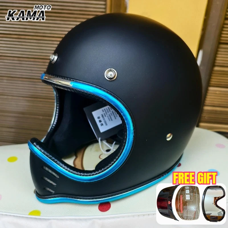 

Маленький шлем унисекс с острым носом, хромированная серебряная оправа, ретро мотоциклетный шлем из стекловолокна, четырехсезонный анфас, шлем Capacete