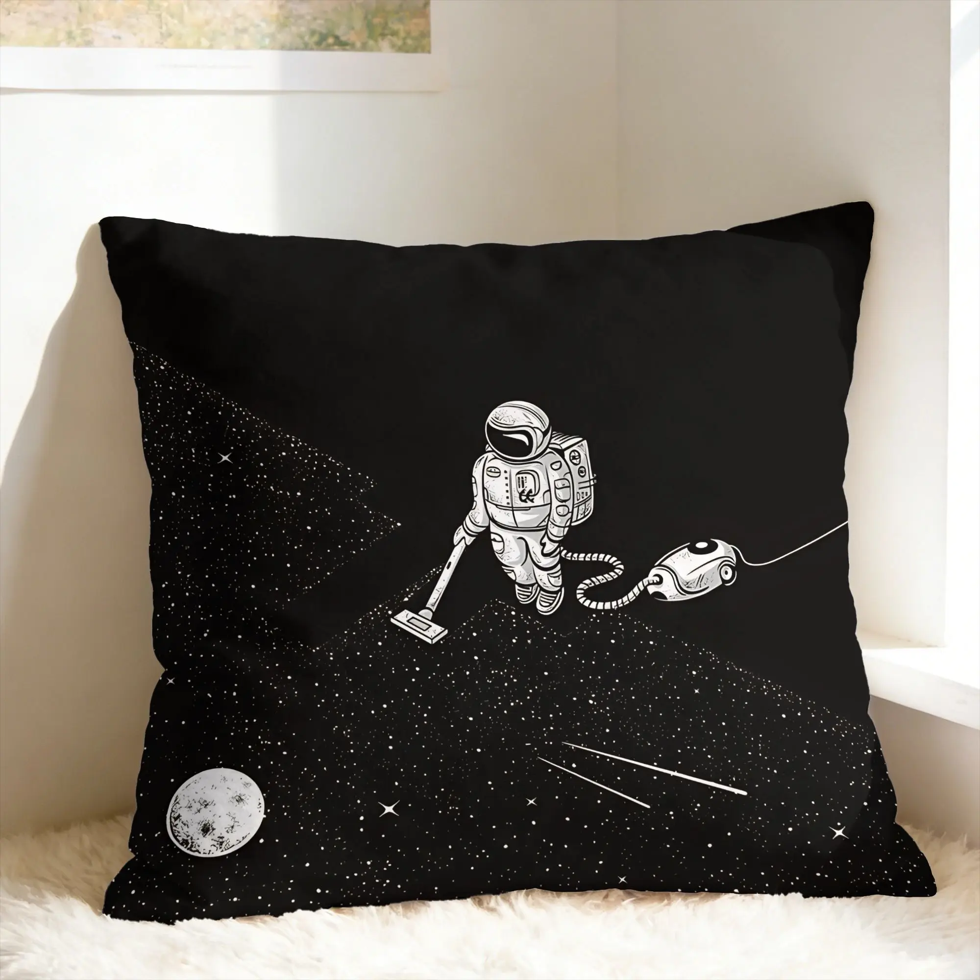 Astronaut & Rocket & Planets Pillow Cover  Vintage Pillow Case For Chair Sofa Home Decor Soft Pillowcases Birthday Gift