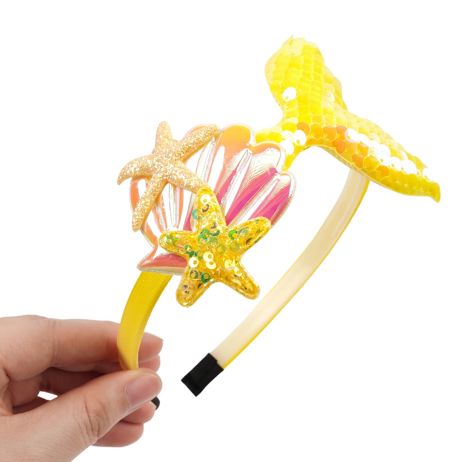 Niedliches Meerjungfrauen-Stirnband für Mädchen, Prinzessin, Geburtstagsparty, Haarband, Festival, Cosplay, DIY-Haarschmuck, Frauen-Geschenke – Detail 6