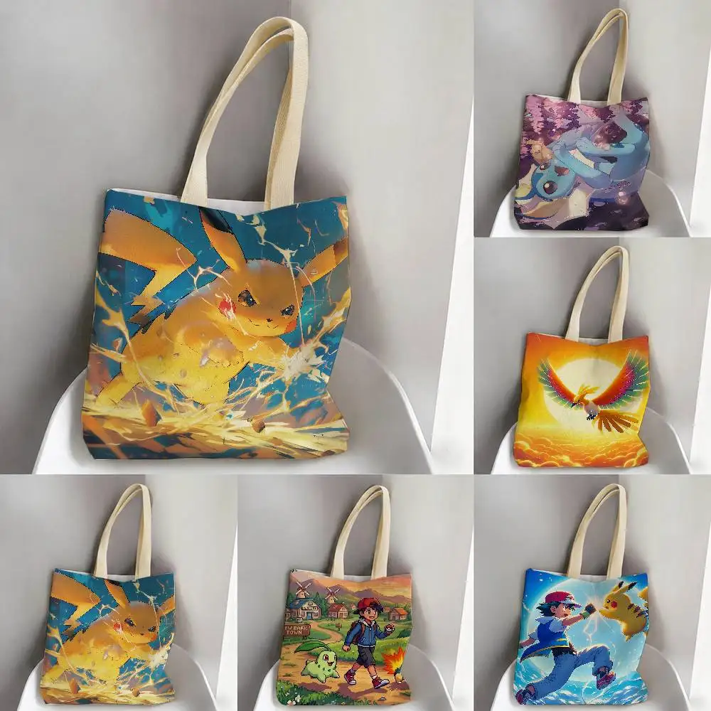 bolsas-de-armazenamento-pokemon-anime-friends-bolsa-de-ombro-para-viagem-praia-verao-reutilizavel-para-compras-com-arte-anime