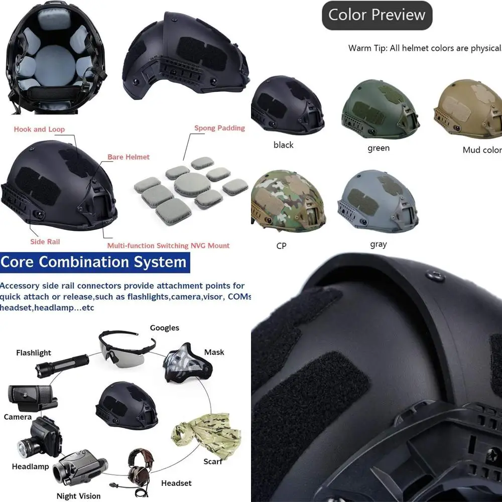 

Adjustable ABS Airsoft Helmet - Dual-Purpose Tactical Outdoor Gear