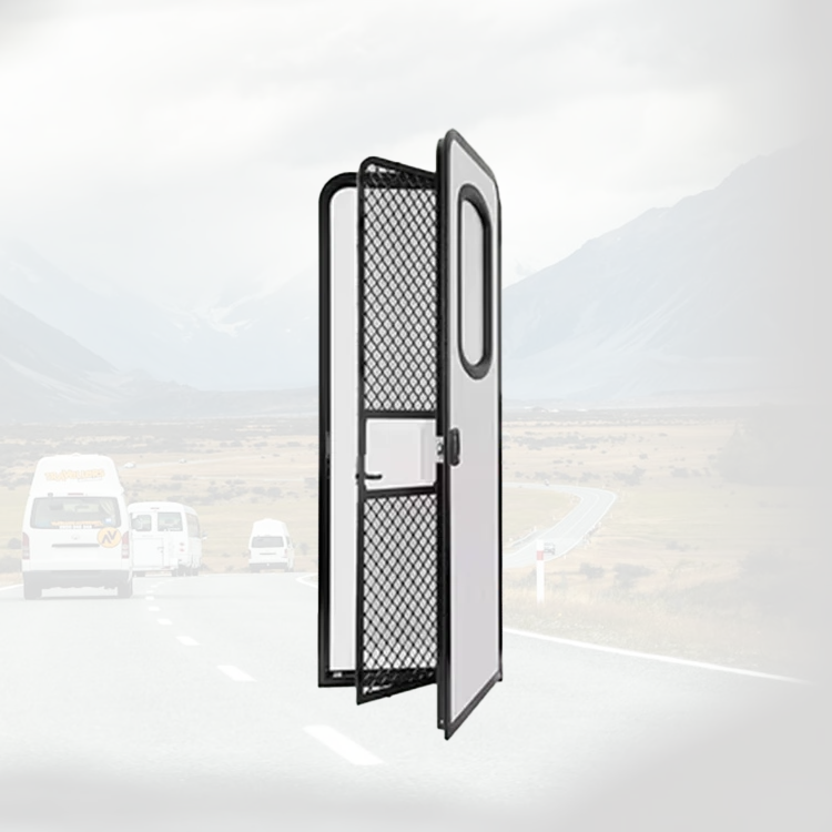 Top Selling Customizable Black Knife Type Door With Acrylic Glass And XPS Foam For Trailer Door Rv Door
