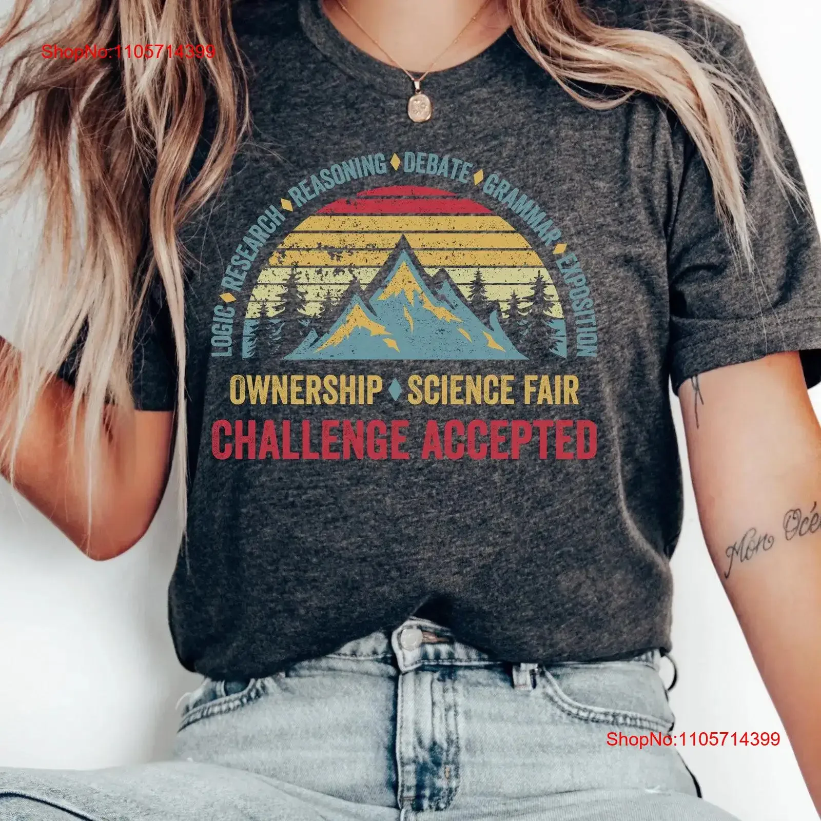 Challenge Accepted T Shirt Classical Conversations A Director Homeschool Mom CC Dad Group vintage Washed Top For Everyday Wear