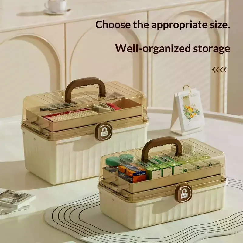 3 Tier Foldable Medicine Organizer With Multiple Compartments Perfect For Home Daily Medication First Aid Storage Tidy