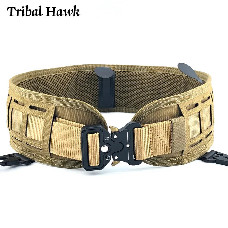 Tactical Belt Airsoft Molle Battle Belt Men Soft Padded Training Equipment Multi-Use Camouflage Wide Girdle