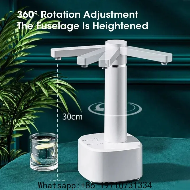 Adjustable Auto Electric Water Pump Dispenser with Foldable Base USB Charging for 5 Gallon Bottles
