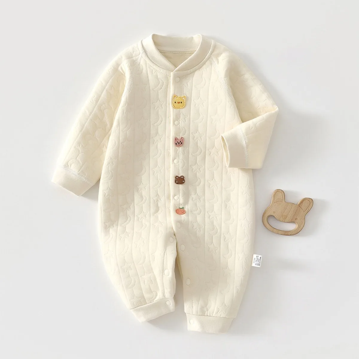 Autumn Winter Baby Romper 3-Layer Quilted Cotton Onesie Soft Warm Sleepwear Newborn Toddler Clothes Unisex Thermal Pajamas 0-18M