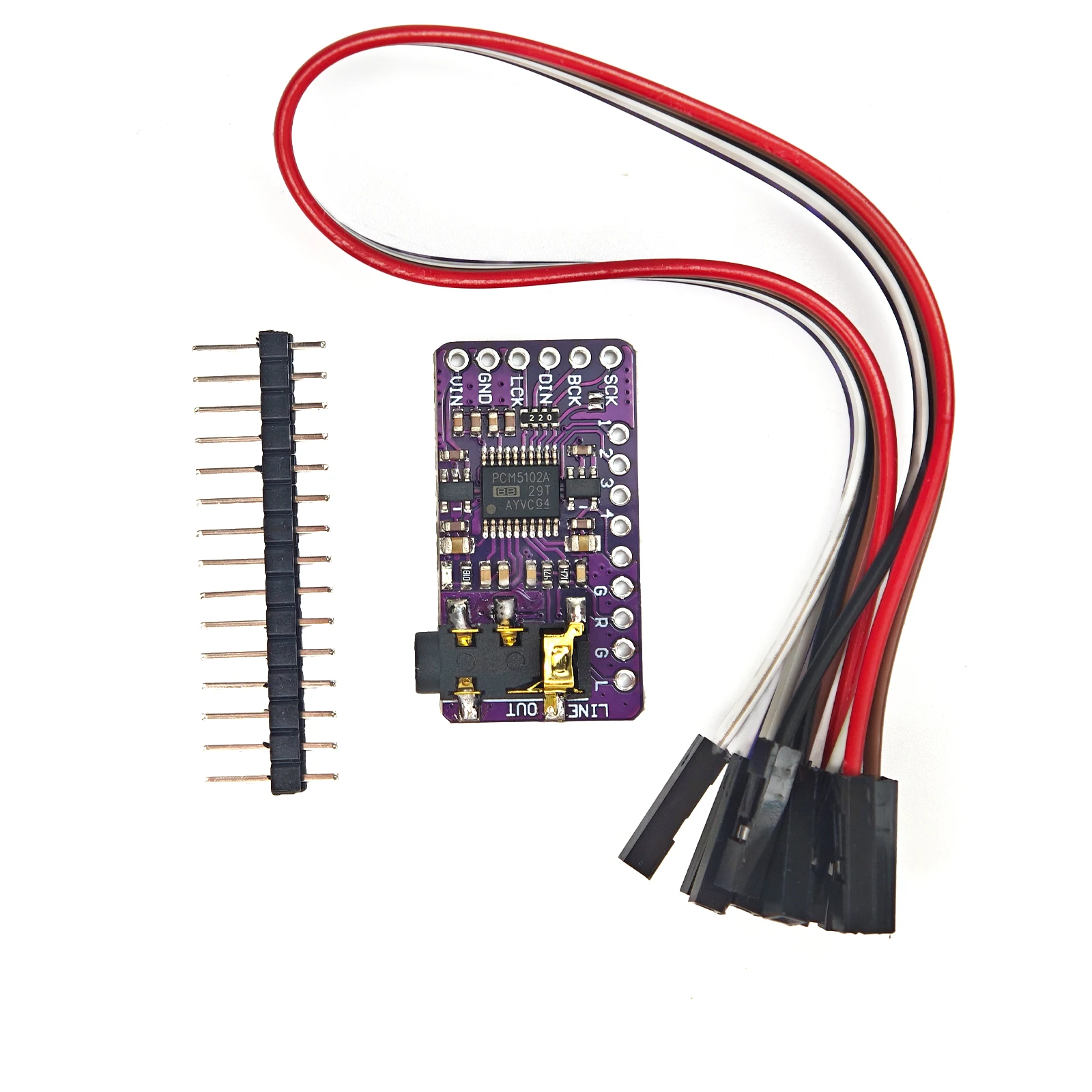 PCM5102A I2S DAC Decoder Module GY-PCM5102 pHAT Format Stereo Audio Board for Raspberry Pi Hi-Fi Digital Sound 3.5mm Jack view 3