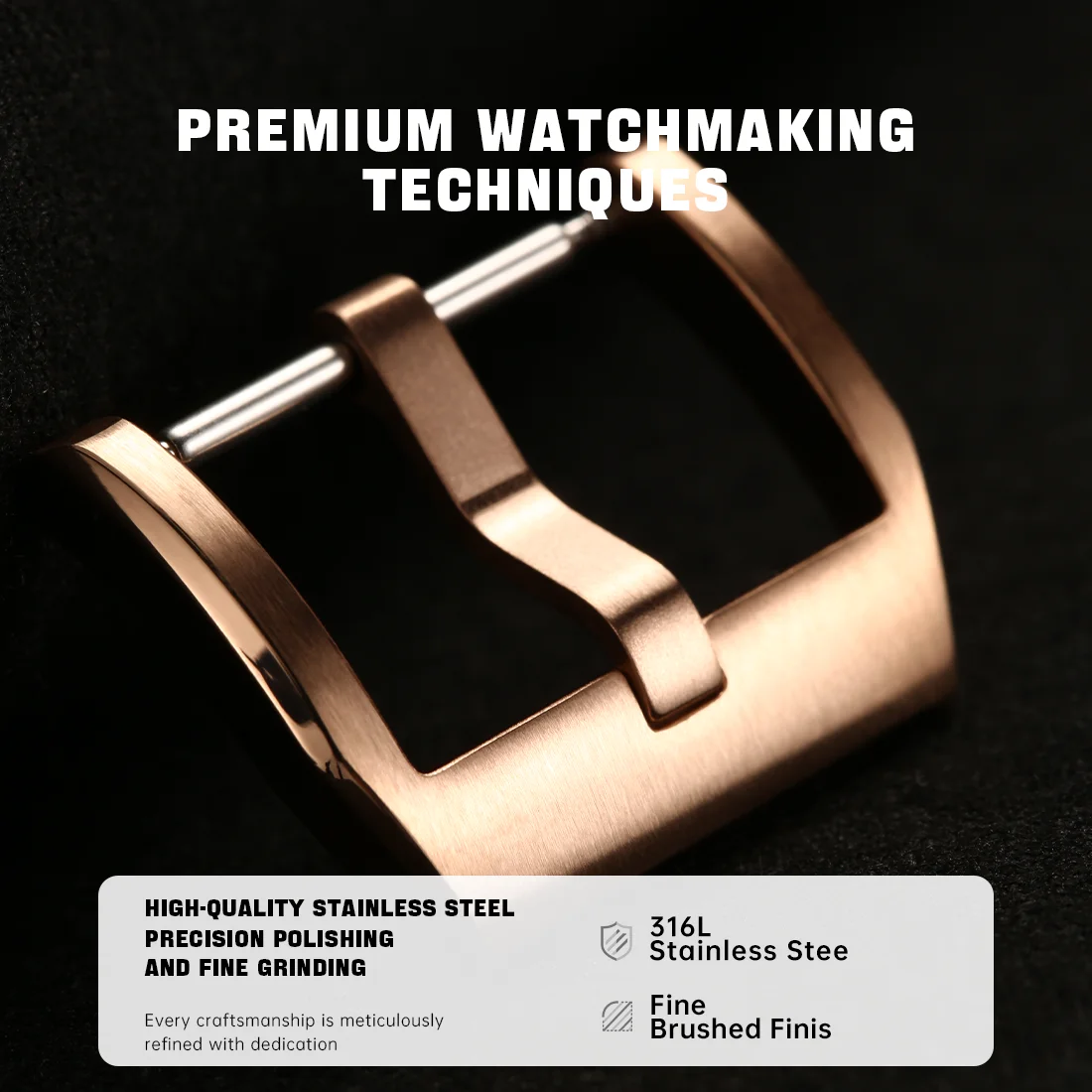 Maikes Rose Gold Watch Buckle 18mm 20mm 22mm Watch Strap 316L Stainless Steel Watch Clasp For IWC Omega Rolex