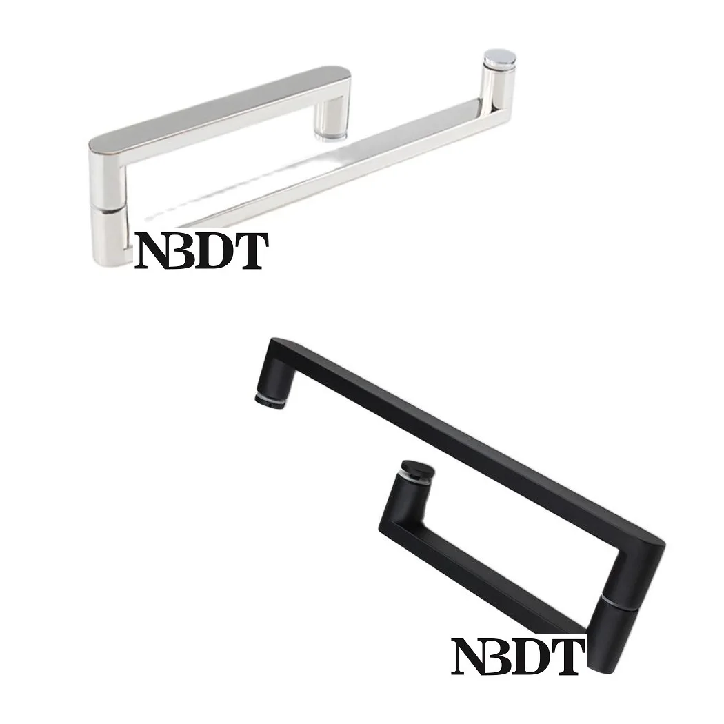 

Mirror Matte Black 304 Stainless Steel Back To Black Glass Bar Pull For Shower Enclosure Multipe Hole Distance For Replacement