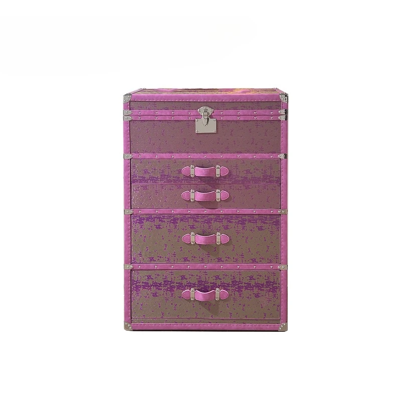 French retro sea anemone purple chest of drawers high-end floor jewel ry jewelry cab inet