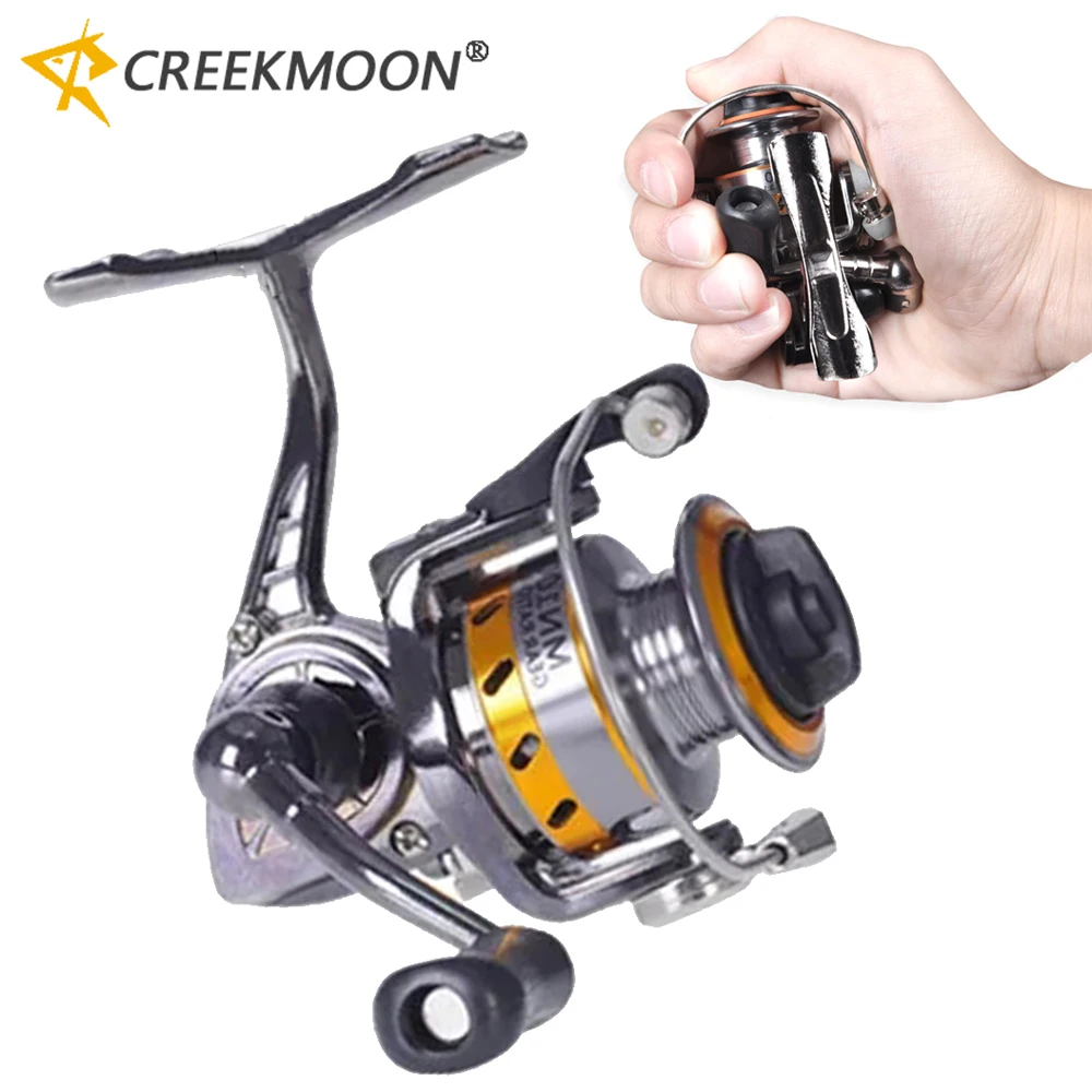 Mini Spinning Fishing Reel Full Metal 2+1BB 4.3:1 Ultralight Small Pocket Spin Fishing Wheel for Sea Pole Saltwater Freshwater