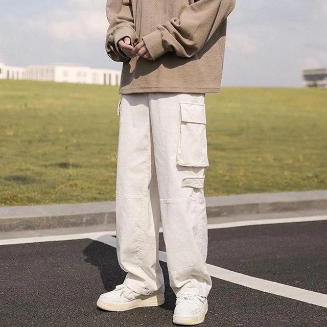 Pantalon beige ancho best sale