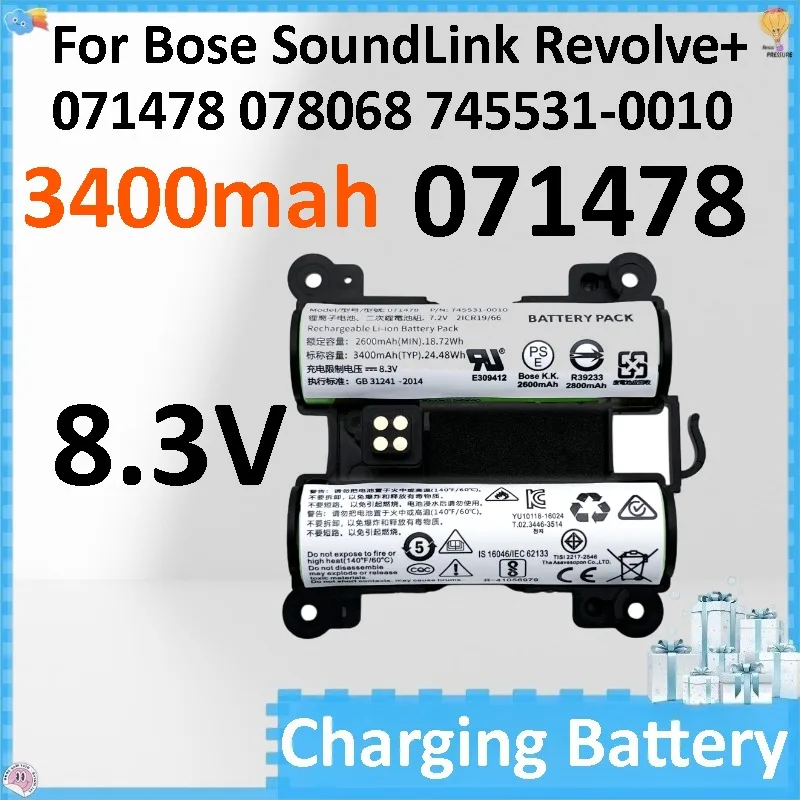 071478 3400mah 8.3V Battery for Bose SoundLink Revolve+071478 078068 745531-0010