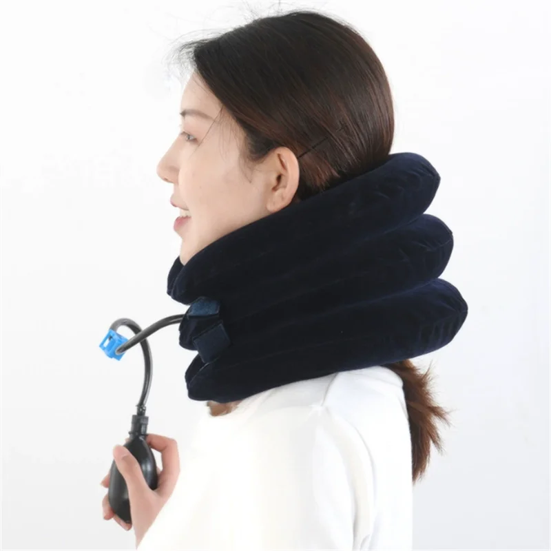 Cervical Neck Traction Device Relief For Chronic Neck & Shoulder Alignment Pain Inflatable Neck Stretcher Collar For Home Relief