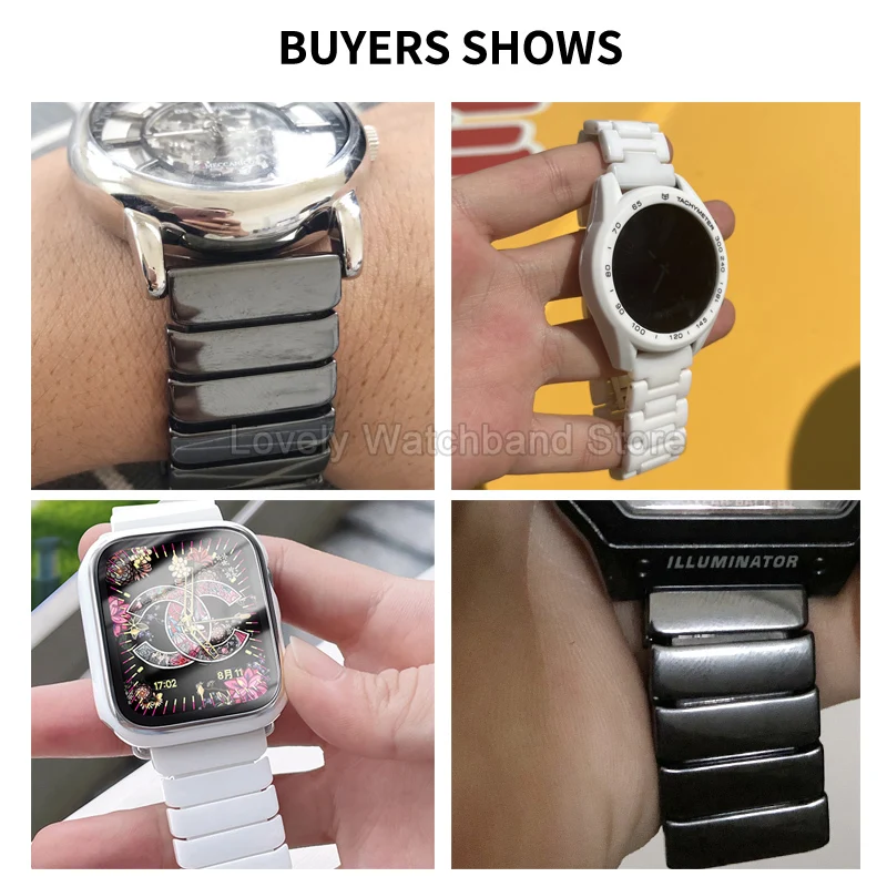 مقاوم للماء مقاوم للعرق مقاوم للاهتراء متين ممتاز لؤلؤة السيراميك حزام الساعات 22 مللي متر 20 مللي متر لونجين تيسو رولكس أرماني أوميغا