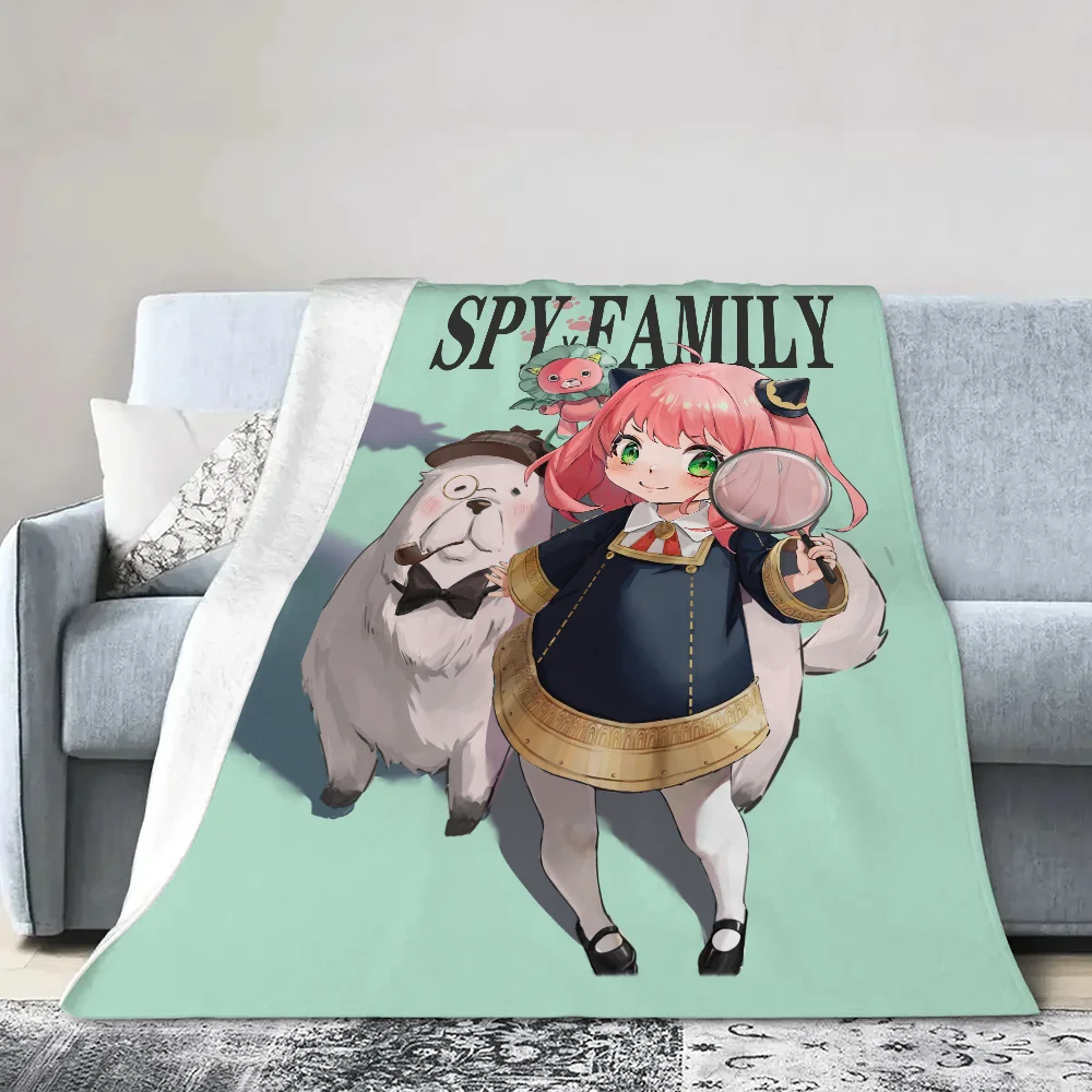 Spy X Family Anya Personalized Blanket King Size Hairy Blankets for Bed Throw Home and Decoration Beach Towel Fluffy Plaid Knee