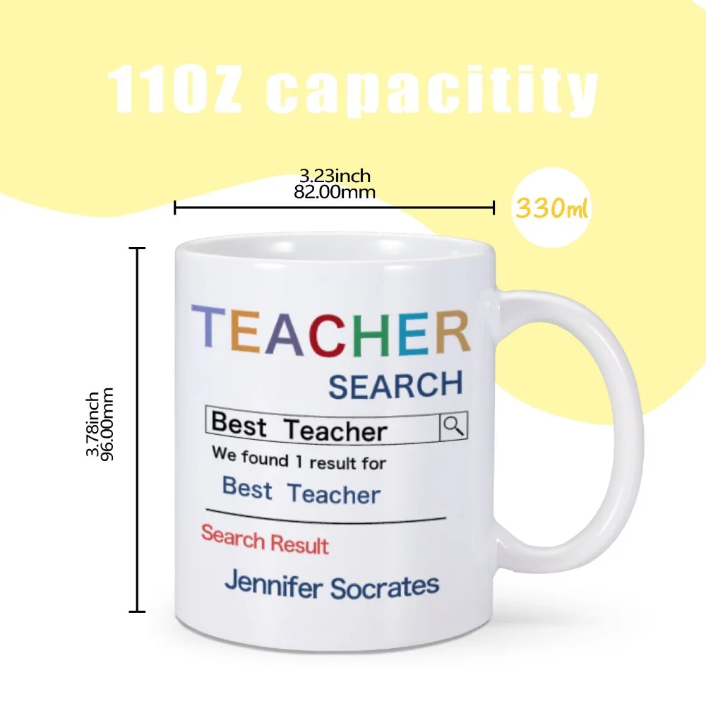 Custom Teacher Name Ceramics Coffee Mugs Teacher\'s Day Appreciation Cup Best Original Teacher\'s Gift Drink Coffee Cocoa Milk Mug