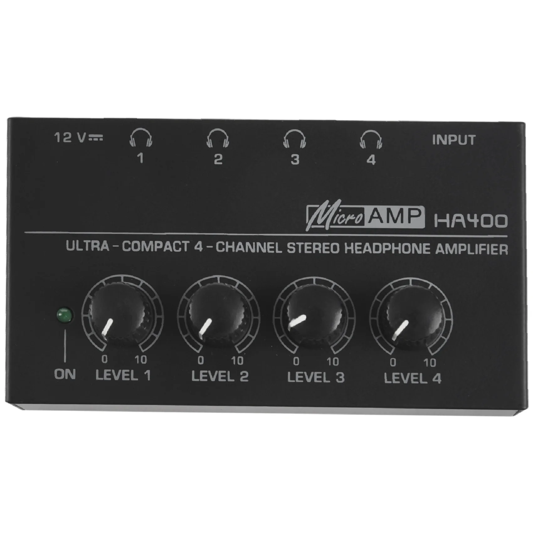 Eu Plug Ha400 4 Channel Headphone Amplifier With Power Adapter Black