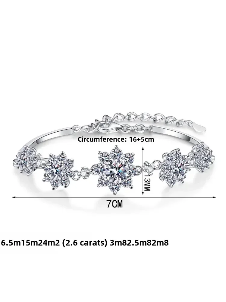 أزياء مويسانيتي سحر سوار جودة عالية S925 الفضة عباد الشمس أساور قابل للتعديل الإسورة للنساء غرامة مجوهرات مع #5