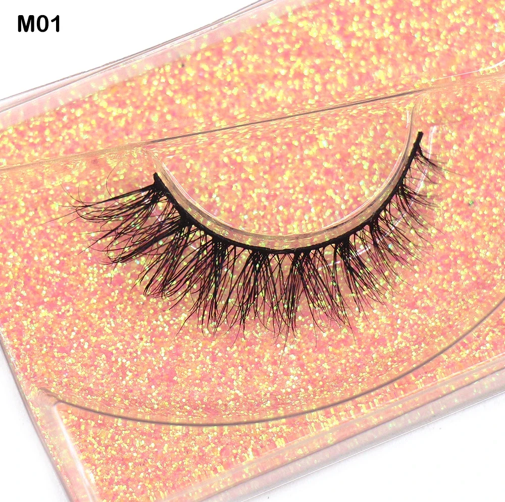 AMAOLASH Gefälschte Wimpern Kurze natürliche Nerzwimpern Flauschige dünne Wimpern Volumen 12mm-15mm Falsche Wimpern Cosplay Make-up