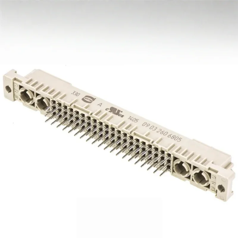 09032606805 Harting Original Genuine M-Type Din41612 European-Style Connector Female Socket, 60 + 4 Pins, 3 Rows, 2.54mm Pitch, Tht Mounting, Soldered Termination, Straight Orientation